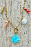 A Mosk Aqua Marine Charm Necklace