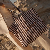 F&F Aesthetic Club Weekend Bag - Chocolate Stripe