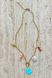 A Mosk Aqua Marine Charm Necklace