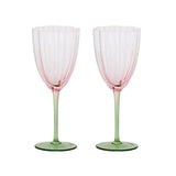Lotti Wine Glasses - Pink and Green