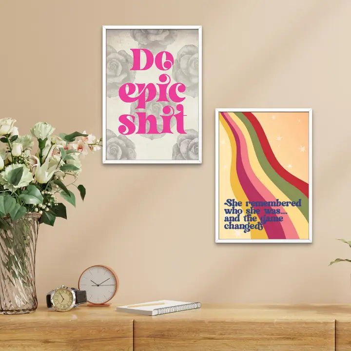 Fairy Bread Designs Do Epic Shit Retro Print Pink - A4