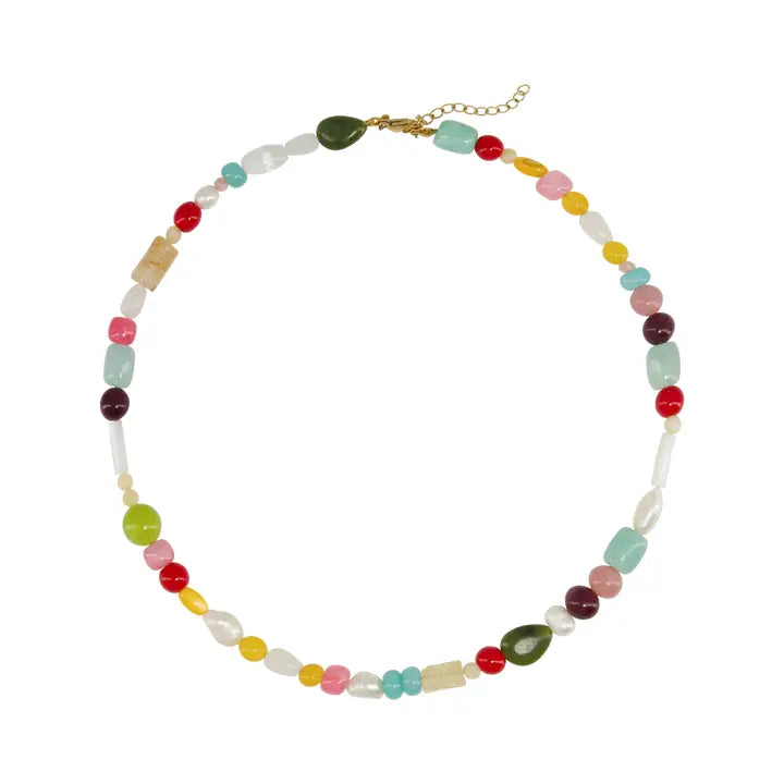 Aelia Multi Stone Beaded Necklace
