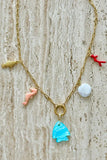 A Mosk Aqua Marine Charm Necklace