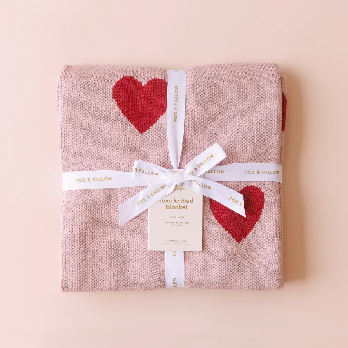 Fox and Fallow Heart Blanket