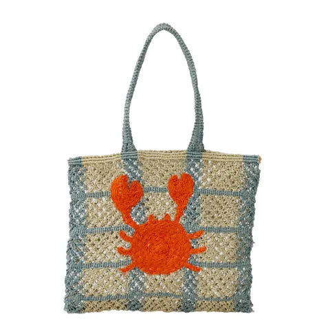 A Crab Motif Jute Bag