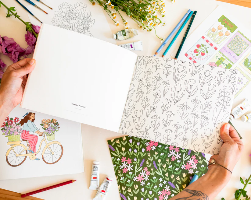 Wild Flora Colouring Book