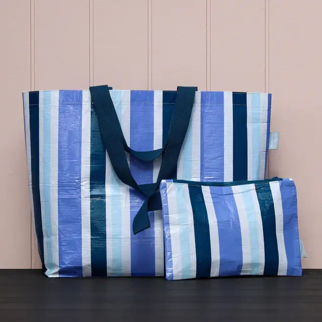 Hello Weekend - Hamptons Blue and White - Weekender Bag