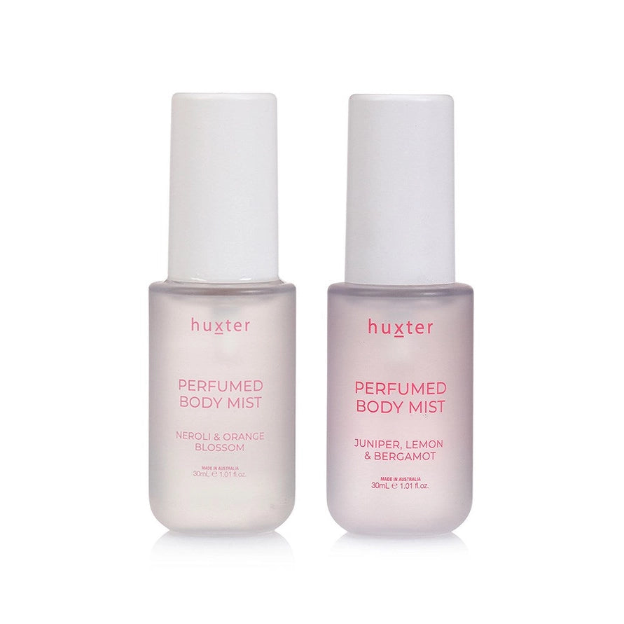 Huxter Perfume Body Mist Duo - 2 X 30ml Bottles (Juniper, Lemon & Bergamot + Neroli & Orange Blossom)