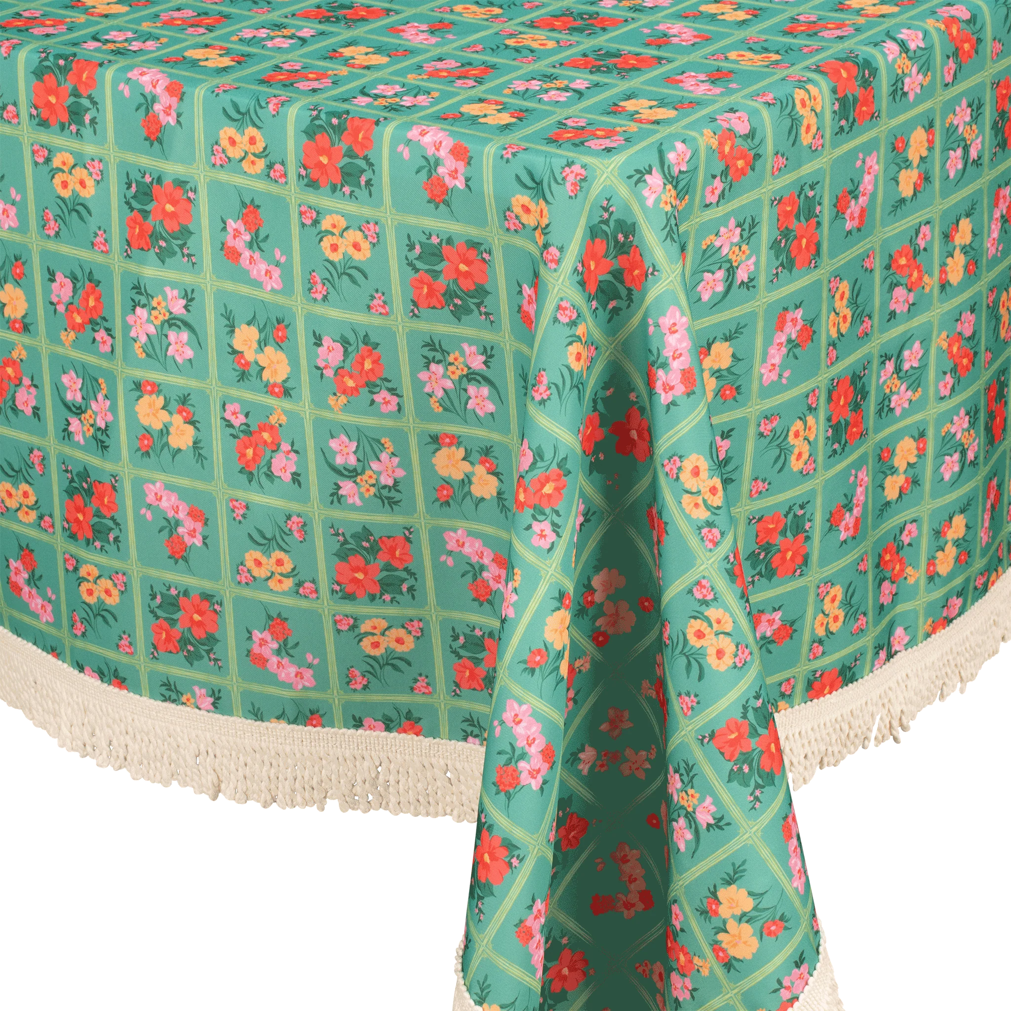Floral checkered tablecloth on a white background Australia
