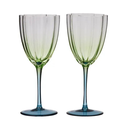 Lotti Wine Glasses Blue and Green