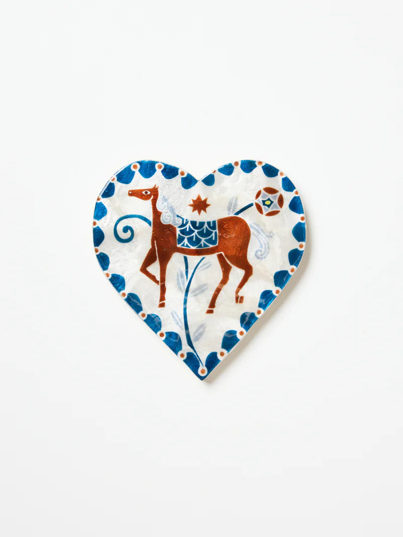 Palomera Heart White Horse Wall Tile