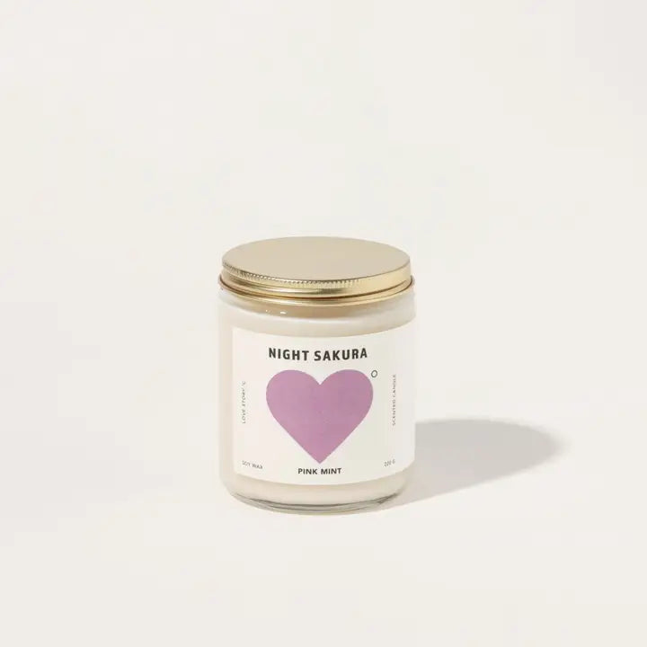 Pink Mint Night Sakura Candle