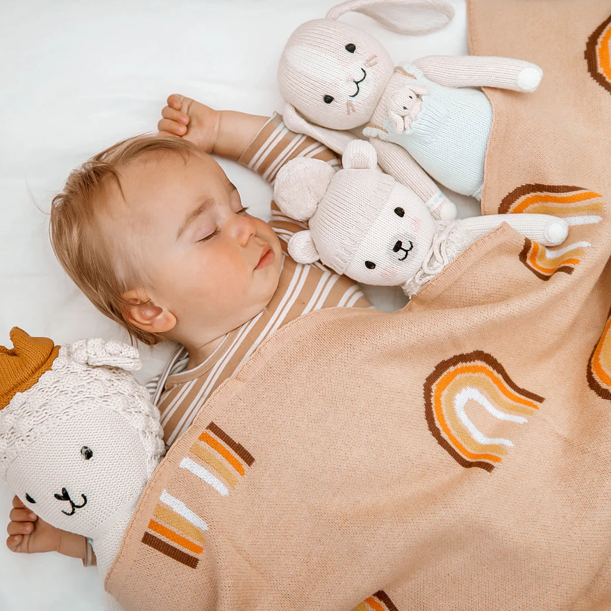 Fox and Fallow Rainbow Blanket