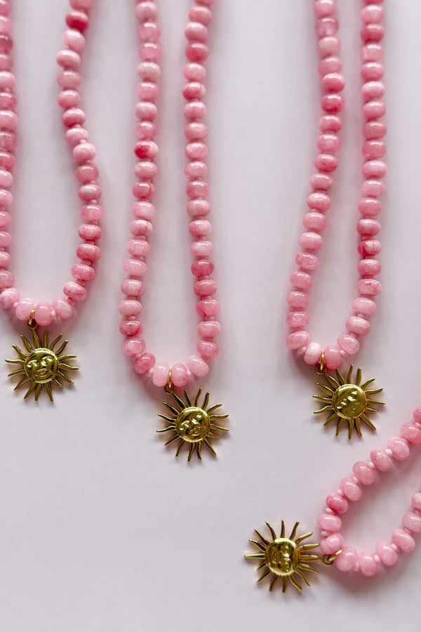 A Mosk Pink Gem Necklace
